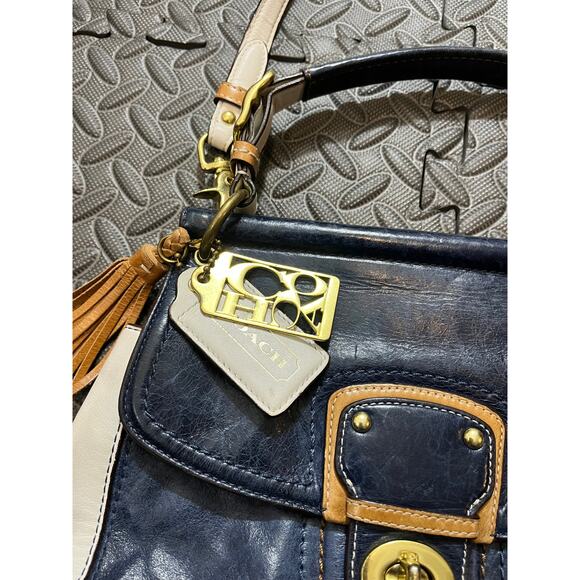 Coach Legacy Willy Colorblock Blue White Leather 70th Anniversary Crossbody‎ Bag - Picture 2 of 10